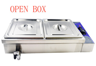 Open box Bain Marie Buffet Food Warmer 110V 60Hz 2 Well Stainless steel 1500W $131.00