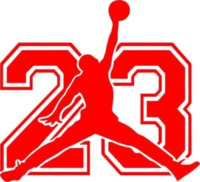 Michael Jordan 23 Air Decal Basketball Logo Vinyl Window Sticker Laptop Ipad $3.57