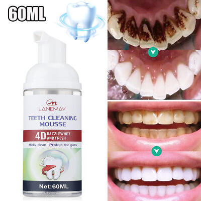 #ad Mint Teeth Whitening Toothpaste Mousse Stain Removal Foam Baking Soda Toothpaste $7.18