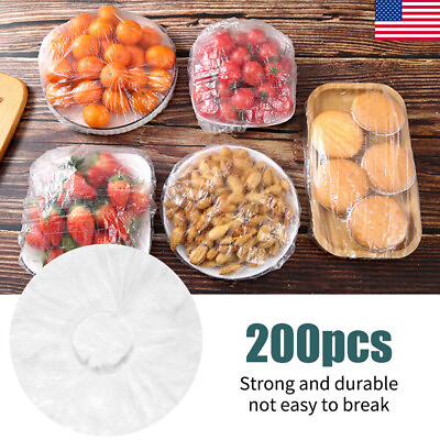 #ad #ad 200pcs Disposable Food Storage Covers Bags Bowls Elastic Plate Fresh Keeping $10.42