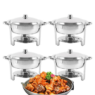 #ad 4 Pack Chafing Dish Food Warmer Stainless Steel Buffet Set Catering Dishes $182.67
