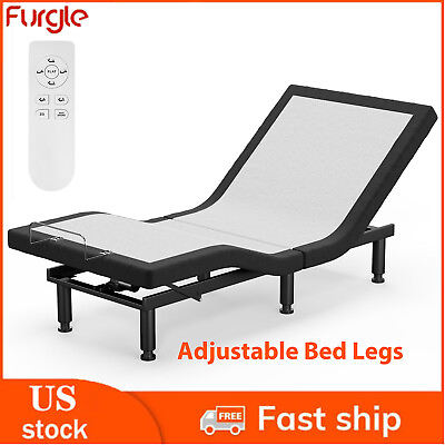 #ad Twin XL Electric Bed Frame Base Adjustable Legs Wireless Remote Dual Motor NEW $329.00