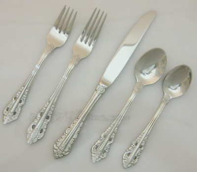 #ad #ad Antique Baroque 5 Piece Place Setting 18 10 Stainless Steel Flatware $195.99