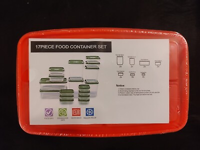 Food Container 17 Piece Storage Set STILL FACTORY SEALED $5.99