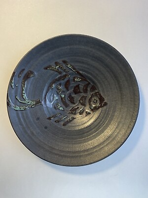 #ad Studio Pottery Plate With Fish $25.00
