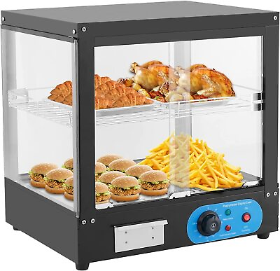 #ad Multifunction Food Warmer Display Cabinet 2 Tier 20.5x20.5x15.5quot; Display Case US $161.99