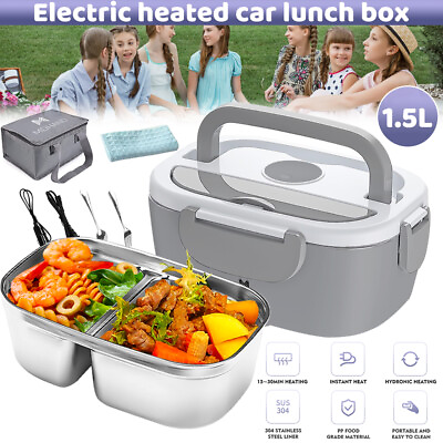 #ad 110V Electric Lunch Box Food Warmer for Car Office Portable 65W Fast Food Heate $28.99