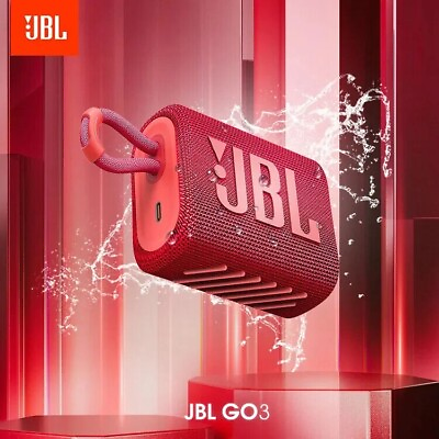 #ad JBL GO3 Wireless Portable Waterproof amp; Dustproof Bluetooth Speaker Red $25.55