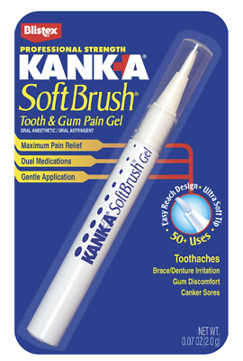 Blistex Kanka Soft Brush Tooth Mouth Pain Gel Professional Strength 0.07 oz US $11.89