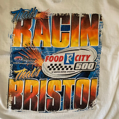 #ad #ad NASCAR Food City 500 Bristol Motor Speedway Men’s White T shirt XL 2007 $25.00