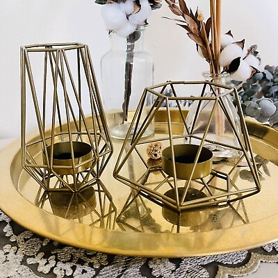 Candle Holder Iron Wire Cage Table Decorative Lantern for Home Décor $5.98