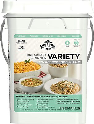 #ad 106 Servings Breakfast Dinner Emergency Food Supply Everyday Meals 4 Gallon Pail $90.86