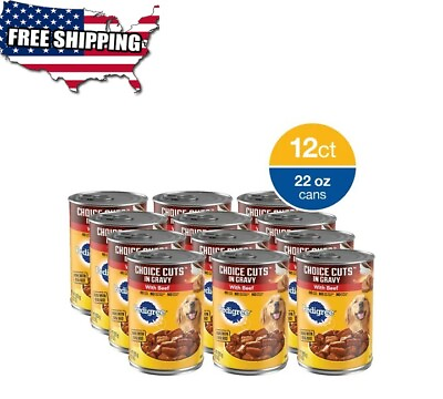 12 CT 22 oz. Can PEDIGREE CHOICE Cuts in Gravy With Beef Wet Dog Food for... $31.40