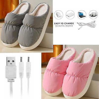 #ad USB Electric Foot Warmer Shoes Warm Slipper Feet Heated Washable Winter $21.68