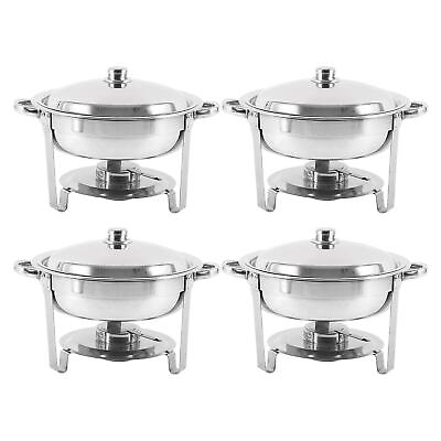 #ad #ad Round Chafing Dish Buffet Set 4PCS Stainless Steel Buffet Servers and Warmers $156.72