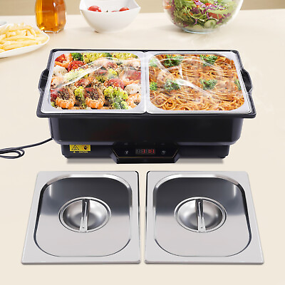 9L Food Warmer Buffet Food Warmers Electric Heat Chafing Dish Stainless Steel $170.18