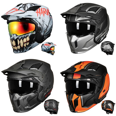 NEW Retro Street Bikes Full Helmet Motorcycle Modular Open Face Full Face Helmet $92.85