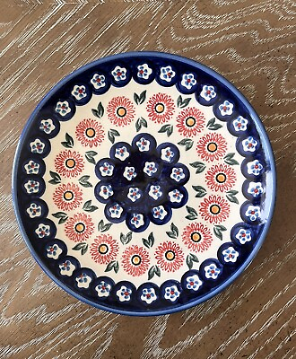 #ad Bolesaviec Wiza Polish Pottery Salad Plate Floral Handmade Poland 7.5” $24.99