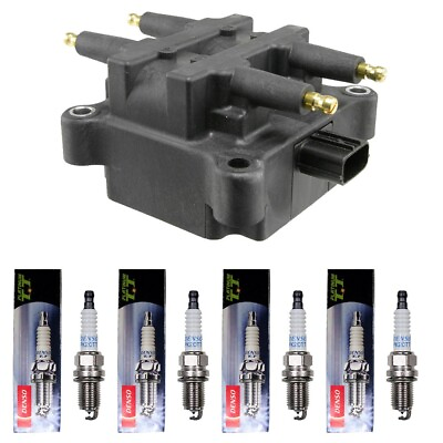 #ad High Performance Ignition Coil 1 4 Denso 4504 Spark Plugs For 97 99 Subaru $48.64