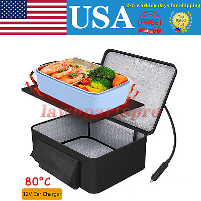 12V Portable Food Heating Lunch Box Electric Heater Warmer Bag with Car Charger $22.49
