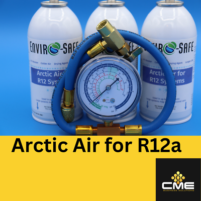 #ad Envirosafe Arctic Air R 12 Auto A C Coolant Support 3 Cans amp; Gauge $66.50