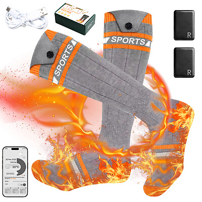 #ad Winter Electric Heated Socks Thermal Warm USB Rechargeable Shoe Boot Foot Warmer $43.99