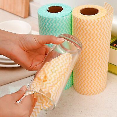 #ad 1 Roll Disposable Rag Single use Wiping Disposable Dish Washing Wipe Towel $9.24