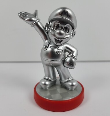 #ad Nintendo Amiibo Silver Edition Mario Figure Super Mario Bros Series $15.99