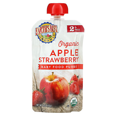 #ad Organic Baby Food Puree 6 Months Apple Strawberry 4 oz 113 g $2.42