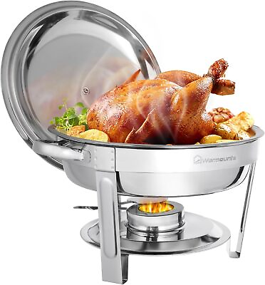 #ad WARMOUNTS Chafing Dish Buffet Set 5QT 1Pack Round Chafing Dishes f $55.19