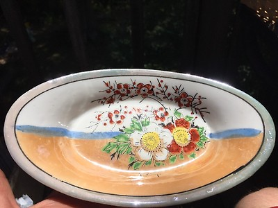 #ad Antique Dish Made in Japan Relish Or Condiment Dish Pearl China Porcelain Estate $19.64