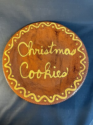 Huberhaus Christmas Cookies Redware Pottery Christmas 11” Plate 1998 $88.00