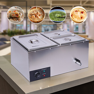 #ad 3 Pan Commercial Countertop Food Warmer Steam Table Bain Marie Station Stainless $103.55