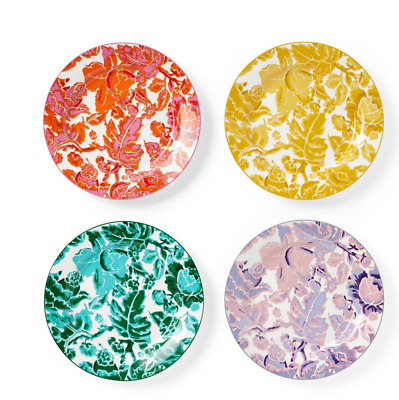 #ad DVF x Target Diane Von Furstenberg 4 Piece Floral Toile Salad Plate Set NWT $44.99