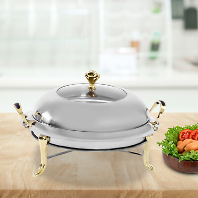 #ad 3L Chafing Dish Set Round Stainless Steel Buffet Chafer Food Warmer with Lid USA $41.80