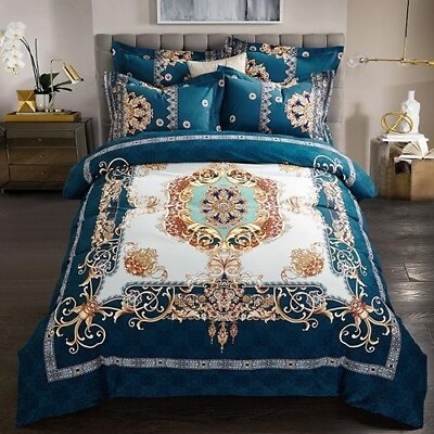 4 Pieces of Pure Cotton Retro Bedding Egyptian Thermal Quilt Cover Pillowcase $453.32