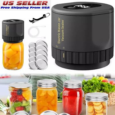#ad Electric Mason Jar Vacuum Sealer Kit For Wide Mouth And Regular Mouth Mason Jars $19.85