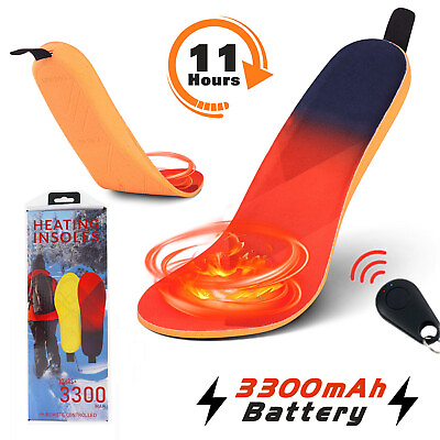 #ad Electric Heated Shoe Insoles 3300mAh Rechargeable Heater Foot Pads Warmer Insole $38.79