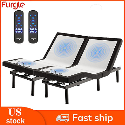 #ad Furgle Adjustable Bed Frame Base Stress Massage Wireless Remote USB Quiet Motor $319.00