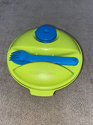 #ad TUPPERWARE Salad On The Go with Dressing Container amp; Utensils Green $17.99