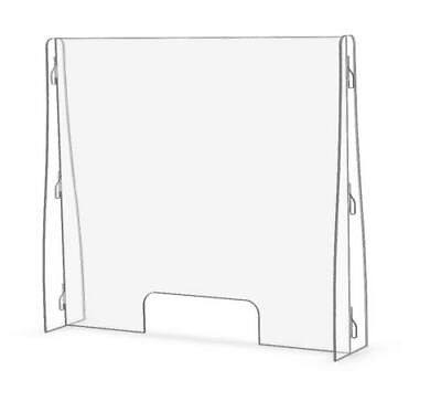 #ad Sneeze Guard 24quot; x 24quot; Portable Freestanding Shield with Transaction Window $125.99