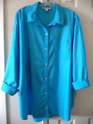 #ad #ad Old Navy Turquoise Bright Lt Blue Cyan Relax Buttondwn Shirt 2XL 3X 3XL 2X XXL $36.99
