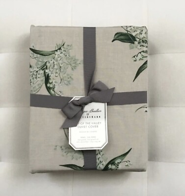 Pottery Barn MONIQUE LHUILLIER LILY OF THE VALLEY Duvet King Cali King Cotton $99.99