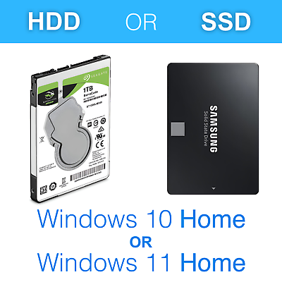 #ad 1TB HDD SSD 2.5quot; SATA Laptop Hard Drive with Win 10 Win 11 Home Pre installed $13.77