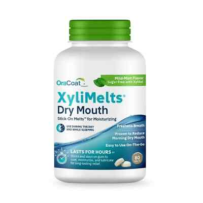 #ad OraCoat XyliMelts for Dry Mouth Mild Mint 80 ct Bottle Free Shipping $15.49