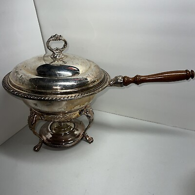 Sheridan Buffet Chafing Dish and Lid Stand Burner Party Food Warmer 4 Pc Set Vtg $49.95