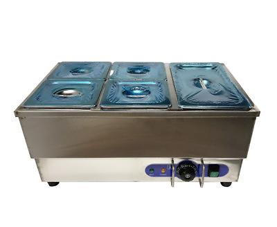 New 5 Pan 110V Counter Top Food Warmer Bath Warmer 4 1 4pans1 1 2pan $249.10