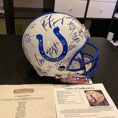 #ad 2003 Indianapolis Colts Team Signed Authentic Full Helmet Peyton Manning JSA COA $3495.00