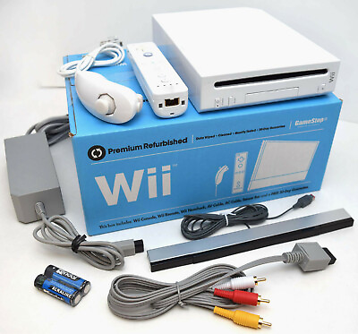 #ad Nintendo Wii WHITE Video Game Console System Bundle Online RVL 001 GameCube Port $113.95