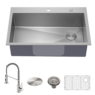 Kraus Loften 33quot; Dual Mount Kitchen Sink with Faucet Certified Refurbished $169.99